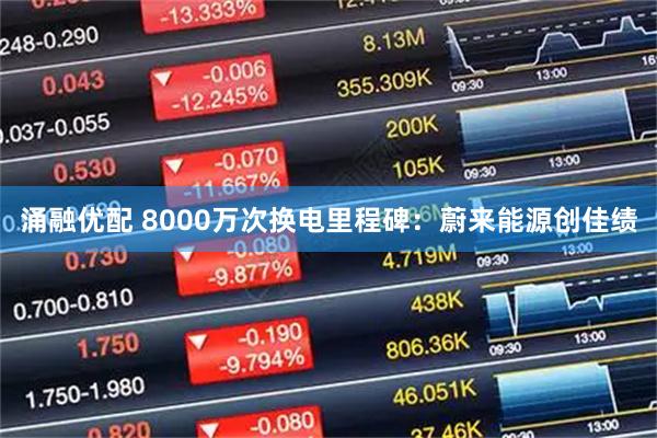 涌融优配 8000万次换电里程碑：蔚来能源创佳绩